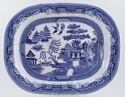 Meat Dish or Platter with tree and well c1840